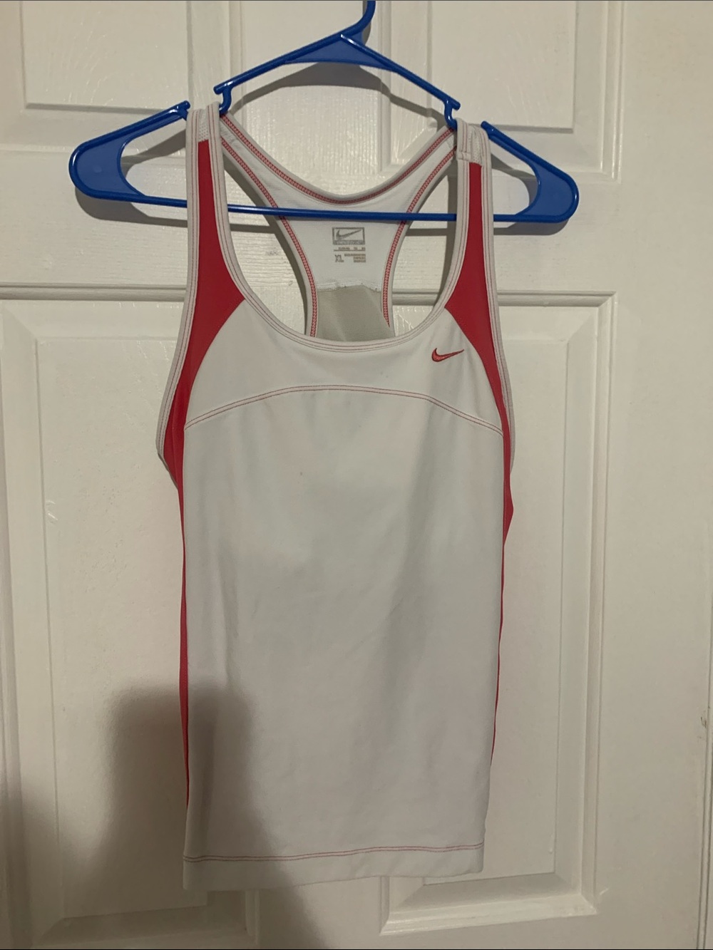 Nike White & Red Racerback Exercise tank
